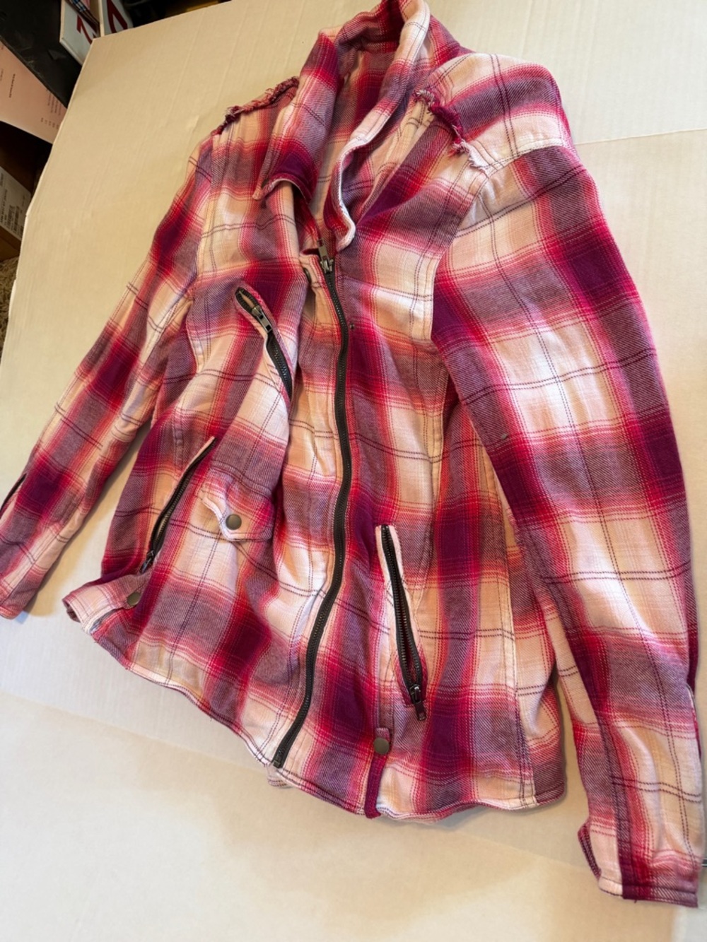 BoHoWomen’s Plaid Zip Jacket - Red We The Free
